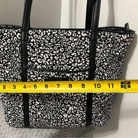 Black & white Vera Bradley Camocat Patterned Tote Bag - Picture 8 of 9